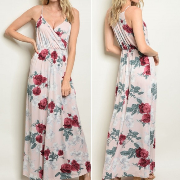 BLUSH FLORAL MAXI DRESS - Picture 2 of 7
